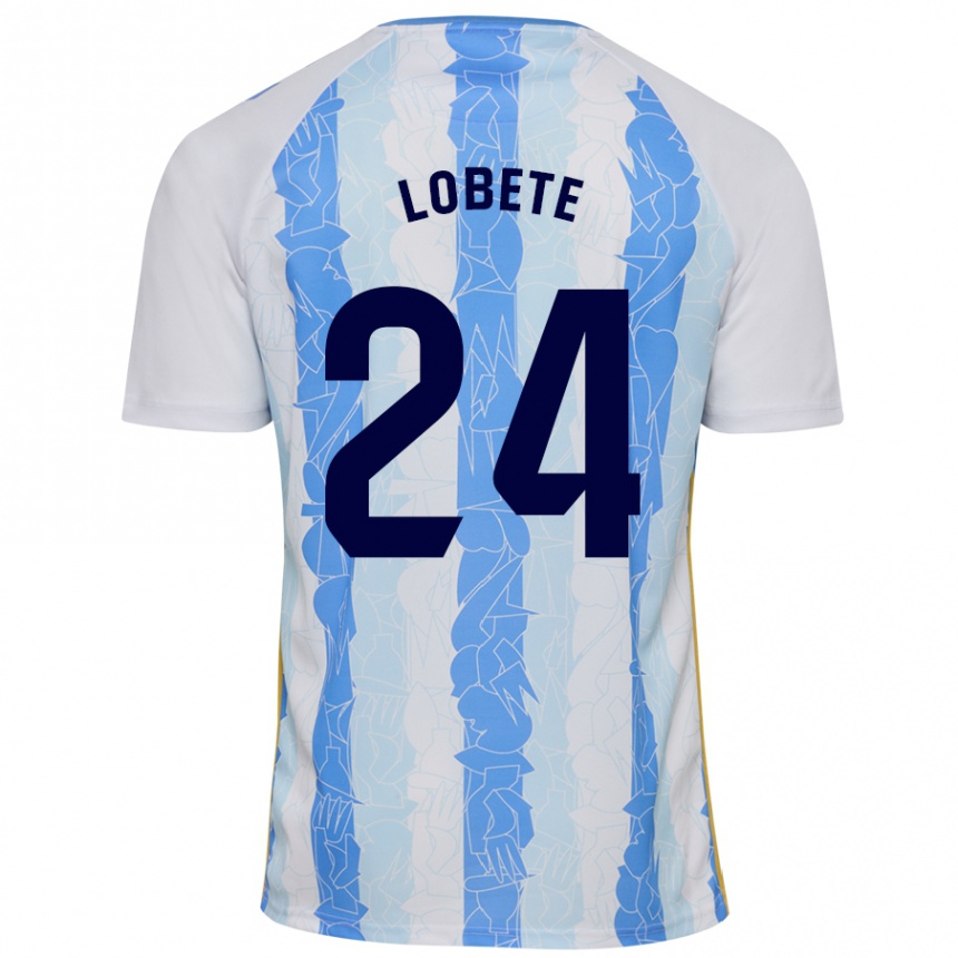 Kids Football Julen Lobete #24 White Blue Home Jersey 2024/25 T-Shirt Nz