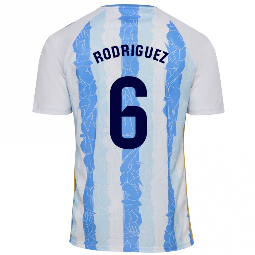 Kids Football Rafa Rodríguez #6 White Blue Home Jersey 2024/25 T-Shirt Nz