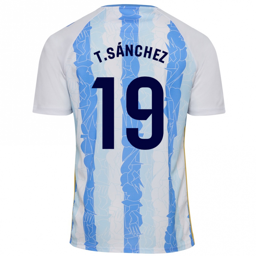 Kids Football Toni Sánchez #19 White Blue Home Jersey 2024/25 T-Shirt Nz