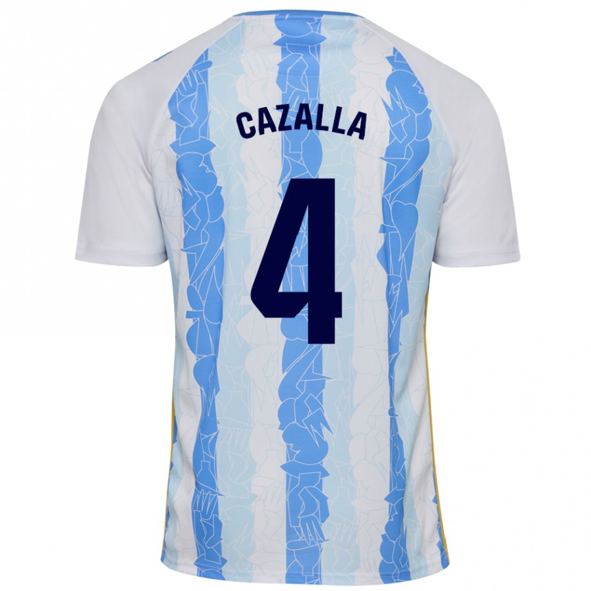 Kids Football Marta Cazalla #4 White Blue Home Jersey 2024/25 T-Shirt Nz