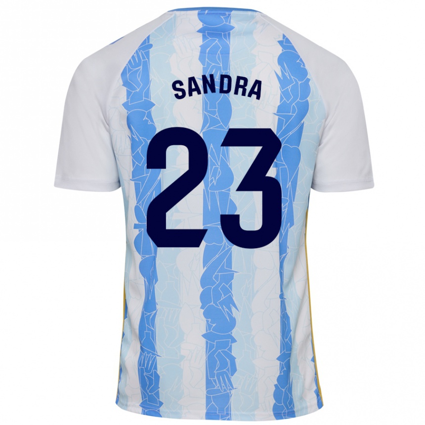 Kids Football Sandra #23 White Blue Home Jersey 2024/25 T-Shirt Nz