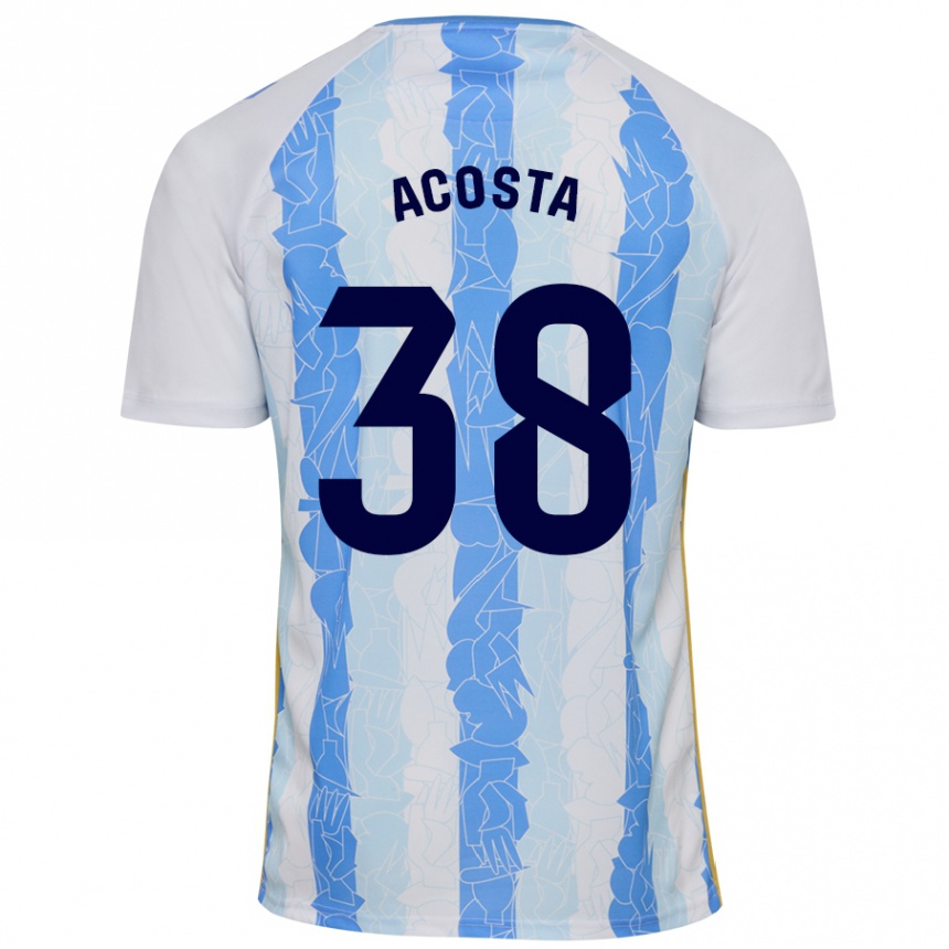 Kids Football Judith Acosta #38 White Blue Home Jersey 2024/25 T-Shirt Nz