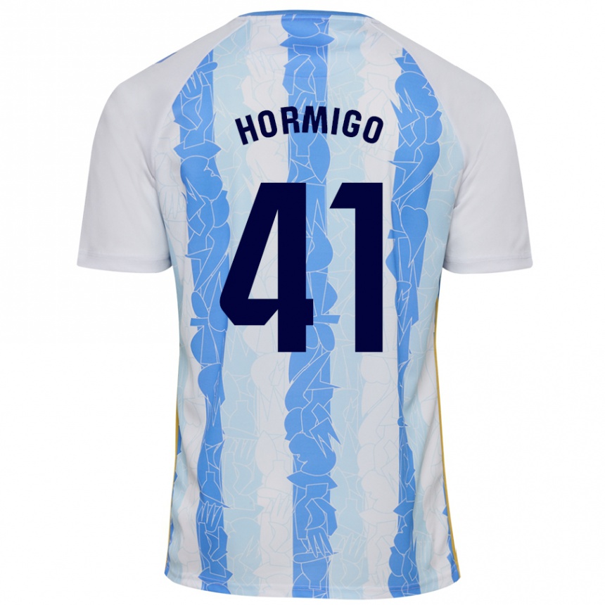 Kids Football Cintia Hormigo #41 White Blue Home Jersey 2024/25 T-Shirt Nz