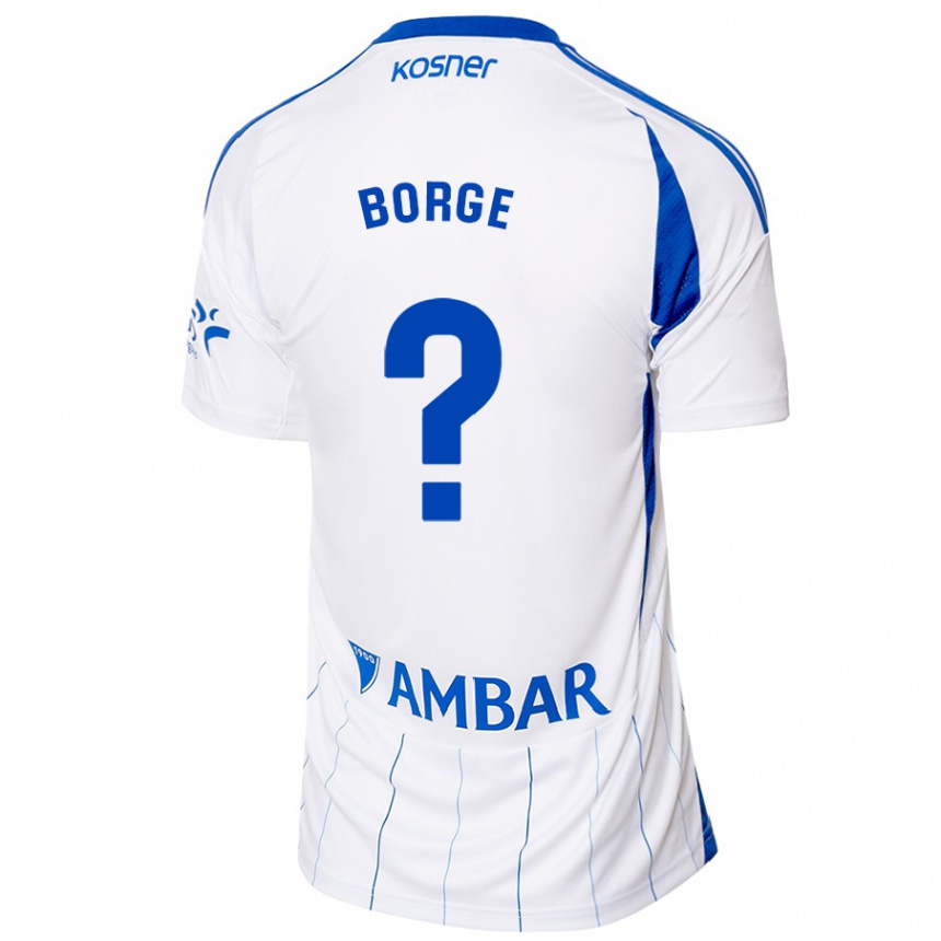 Kids Football Andrés Borge #0 Red White Home Jersey 2024/25 T-Shirt Nz