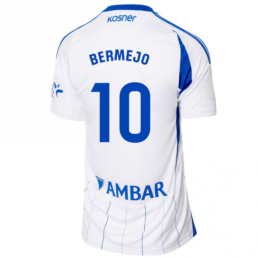 Kids Football Sergio Bermejo #10 Red White Home Jersey 2024/25 T-Shirt Nz