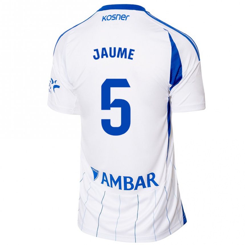 Kids Football Jaume Grau #5 Red White Home Jersey 2024/25 T-Shirt Nz