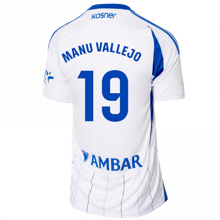 Kids Football Manu Vallejo #19 Red White Home Jersey 2024/25 T-Shirt Nz