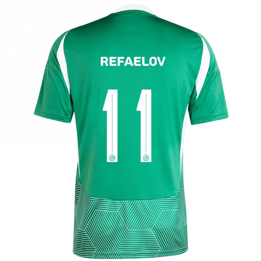 Kids Football Lior Refaelov #11 Green White Home Jersey 2024/25 T-Shirt Nz