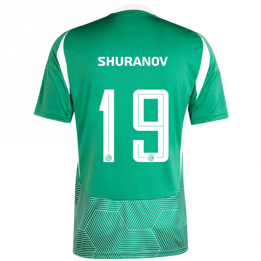 Kids Football Erik Shuranov #19 Green White Home Jersey 2024/25 T-Shirt Nz