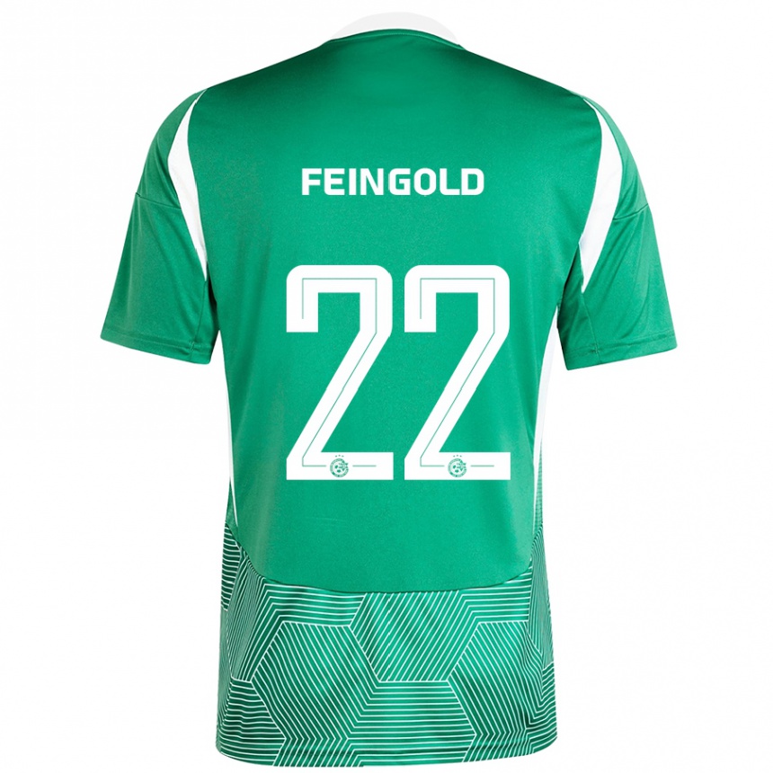 Kids Football Ilay Feingold #22 Green White Home Jersey 2024/25 T-Shirt Nz