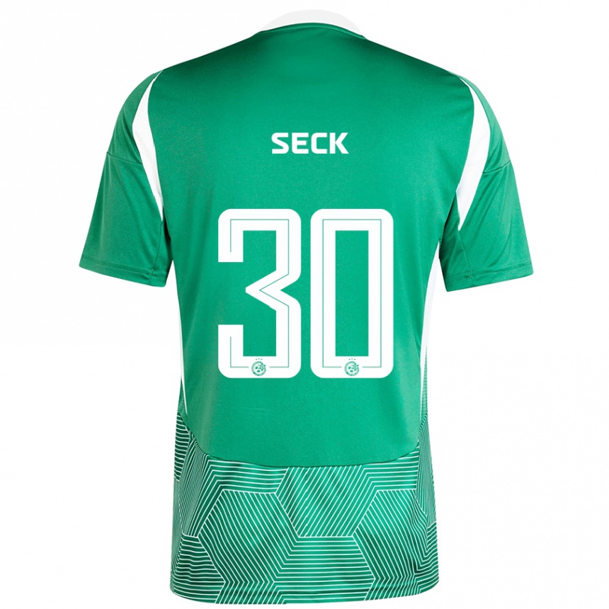 Kids Football Abdoulaye Seck #30 Green White Home Jersey 2024/25 T-Shirt Nz