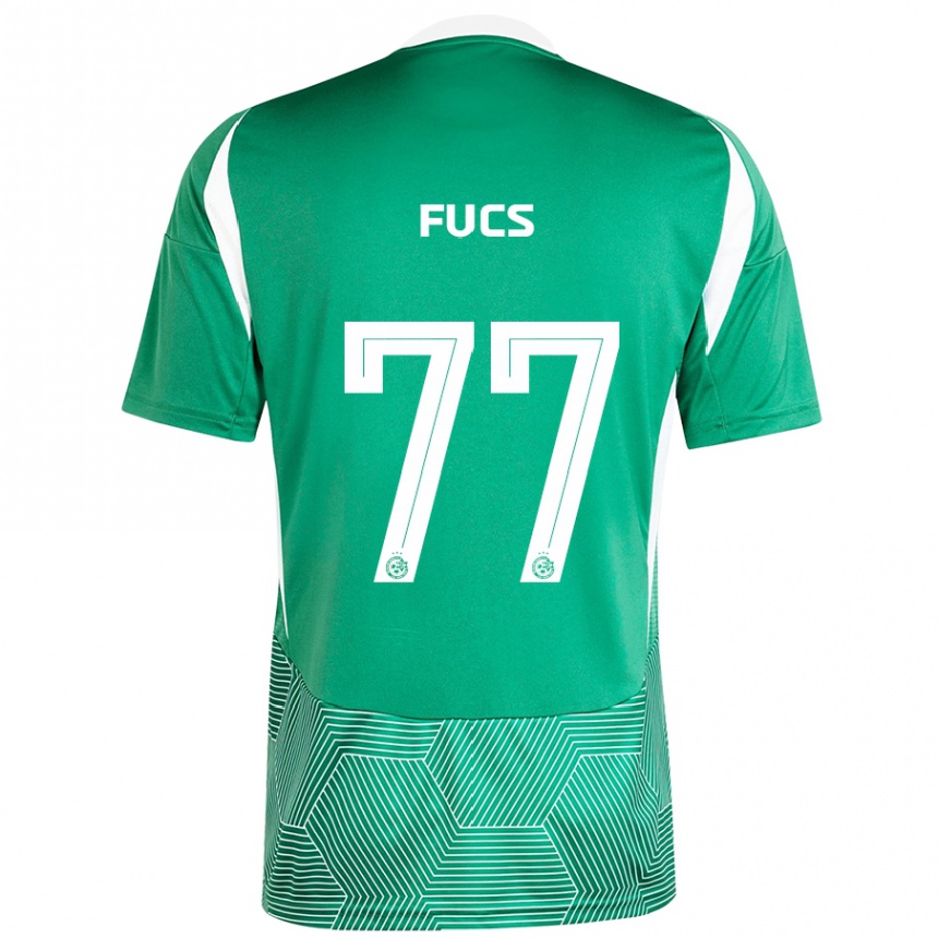 Kids Football Roee Fucs #77 Green White Home Jersey 2024/25 T-Shirt Nz