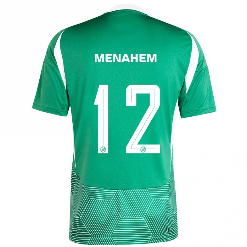 Kids Football Sun Menahem #12 Green White Home Jersey 2024/25 T-Shirt Nz