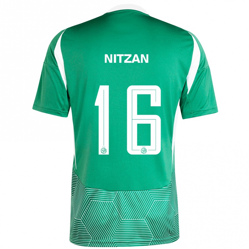 Kids Football Itamar Nitzan #16 Green White Home Jersey 2024/25 T-Shirt Nz