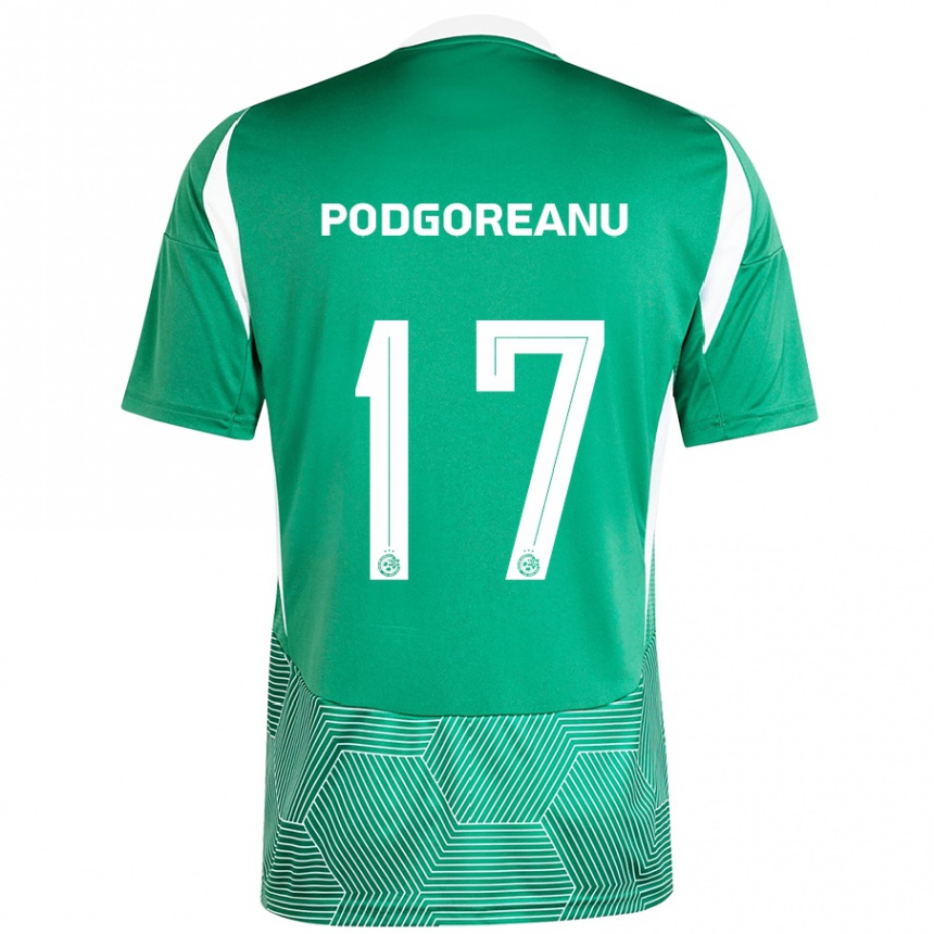 Kids Football Suf Podgoreanu #17 Green White Home Jersey 2024/25 T-Shirt Nz