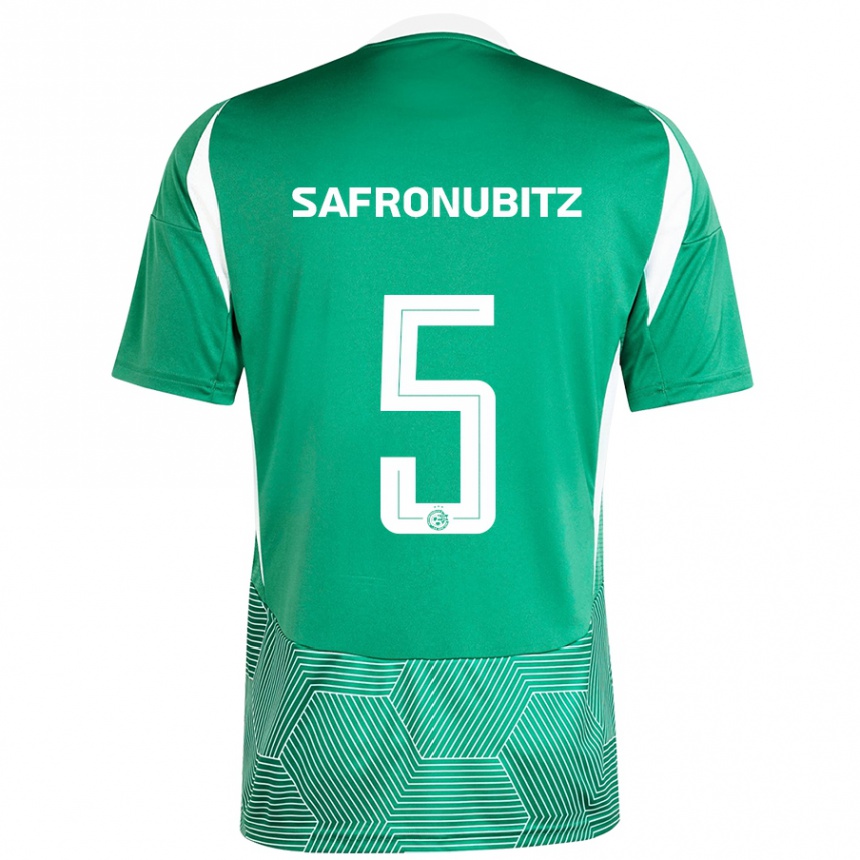 Kids Football Dan Safronubitz #5 Green White Home Jersey 2024/25 T-Shirt Nz