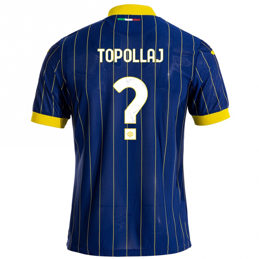 Kids Football Mark Topollaj #0 Blue Yellow Home Jersey 2024/25 T-Shirt Nz