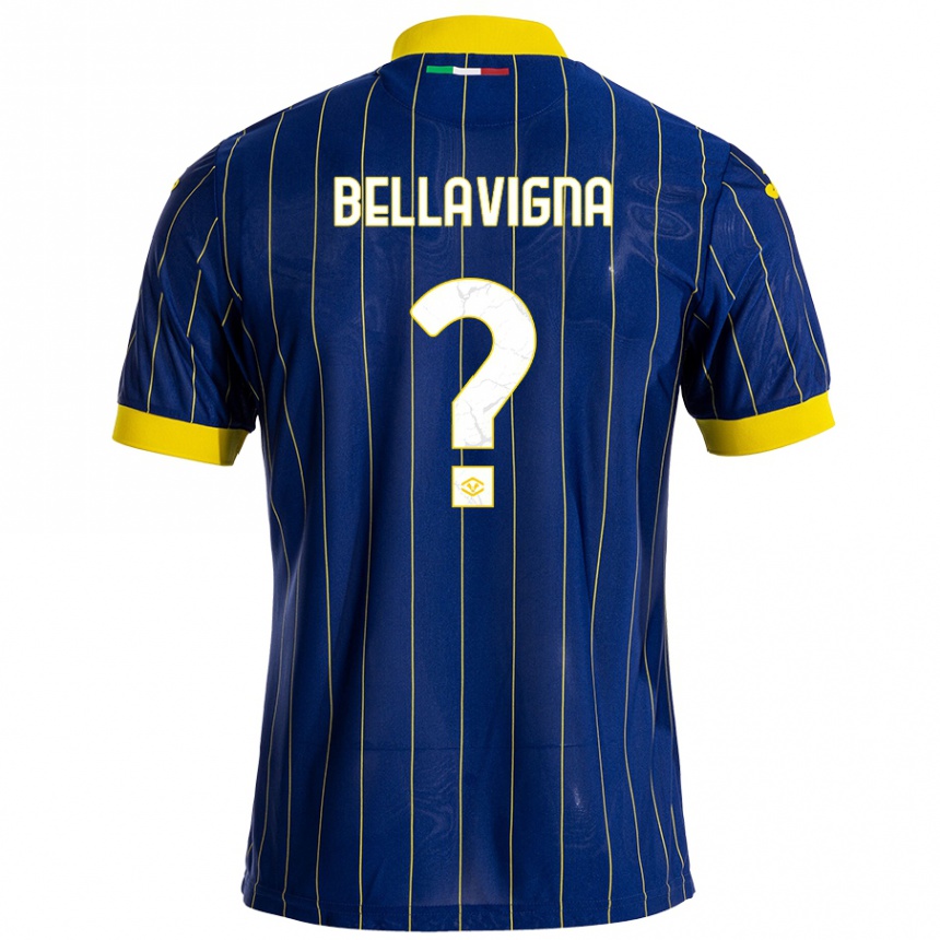 Kids Football Marco Bellavigna #0 Blue Yellow Home Jersey 2024/25 T-Shirt Nz