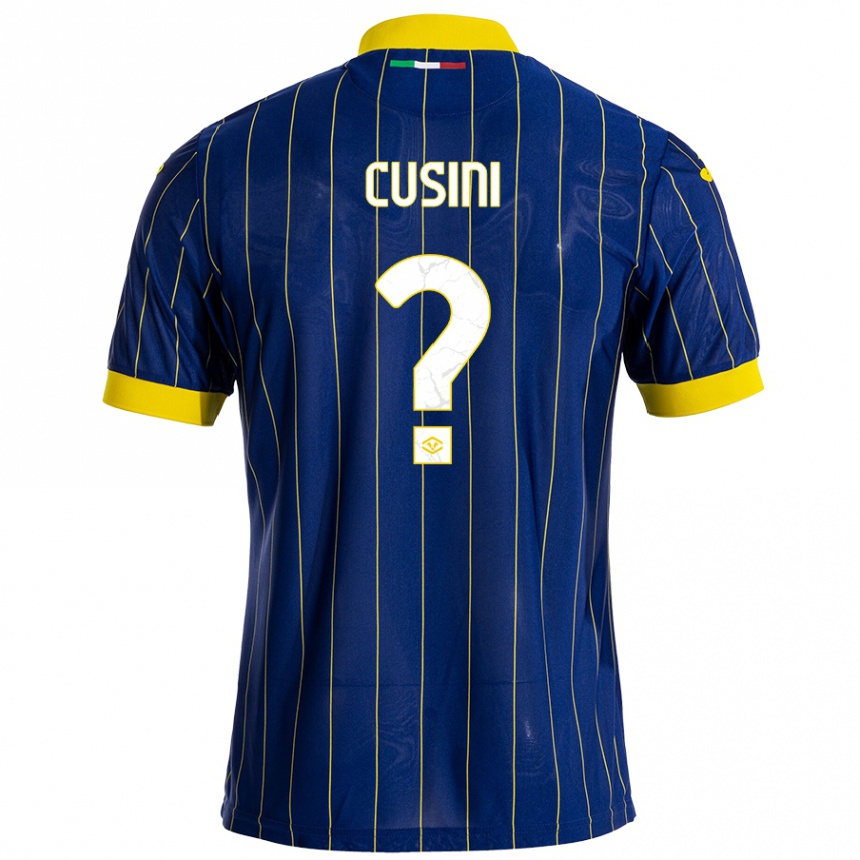 Kids Football Christian Cusini #0 Blue Yellow Home Jersey 2024/25 T-Shirt Nz