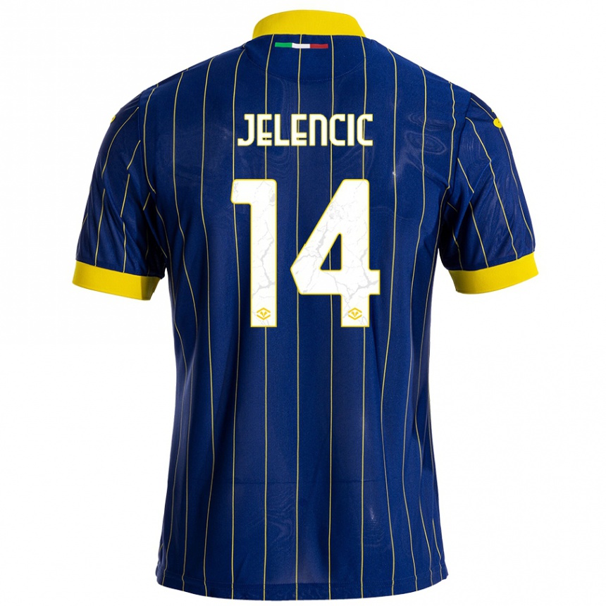 Kids Football Ana Jelencic #14 Blue Yellow Home Jersey 2024/25 T-Shirt Nz