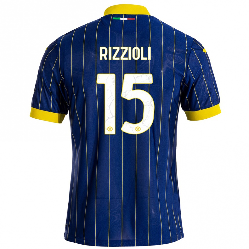 Kids Football Gaia Rizzioli #15 Blue Yellow Home Jersey 2024/25 T-Shirt Nz