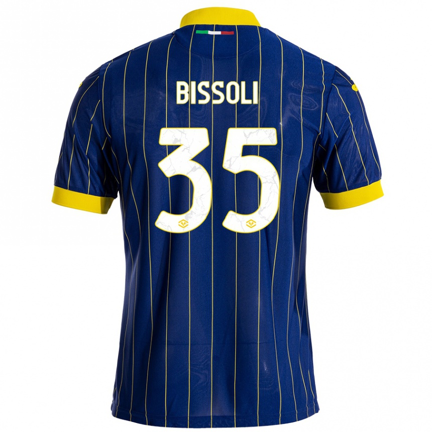 Kids Football Noemí Bissoli #35 Blue Yellow Home Jersey 2024/25 T-Shirt Nz