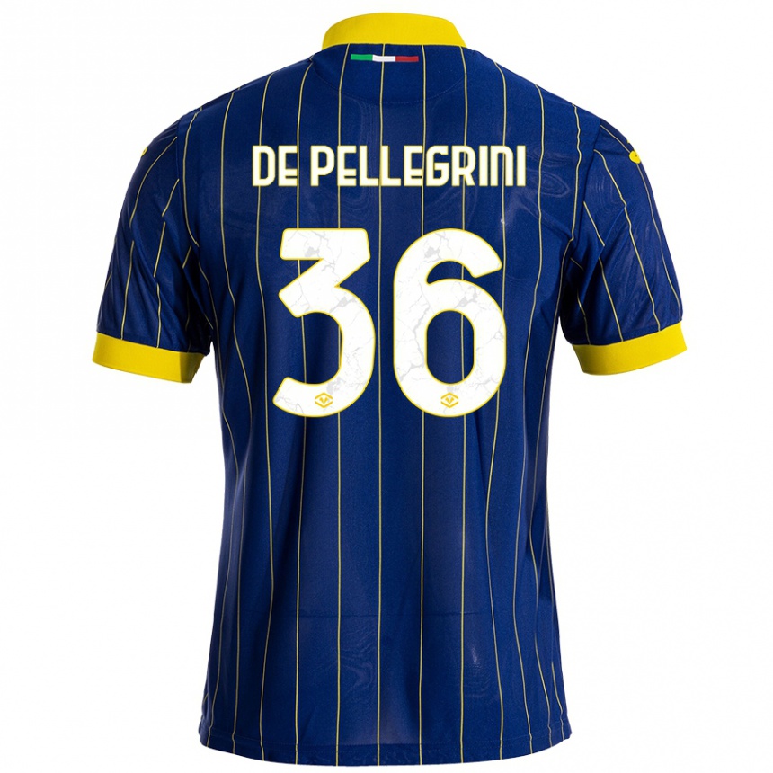 Kids Football Erika De Pellegrini #36 Blue Yellow Home Jersey 2024/25 T-Shirt Nz