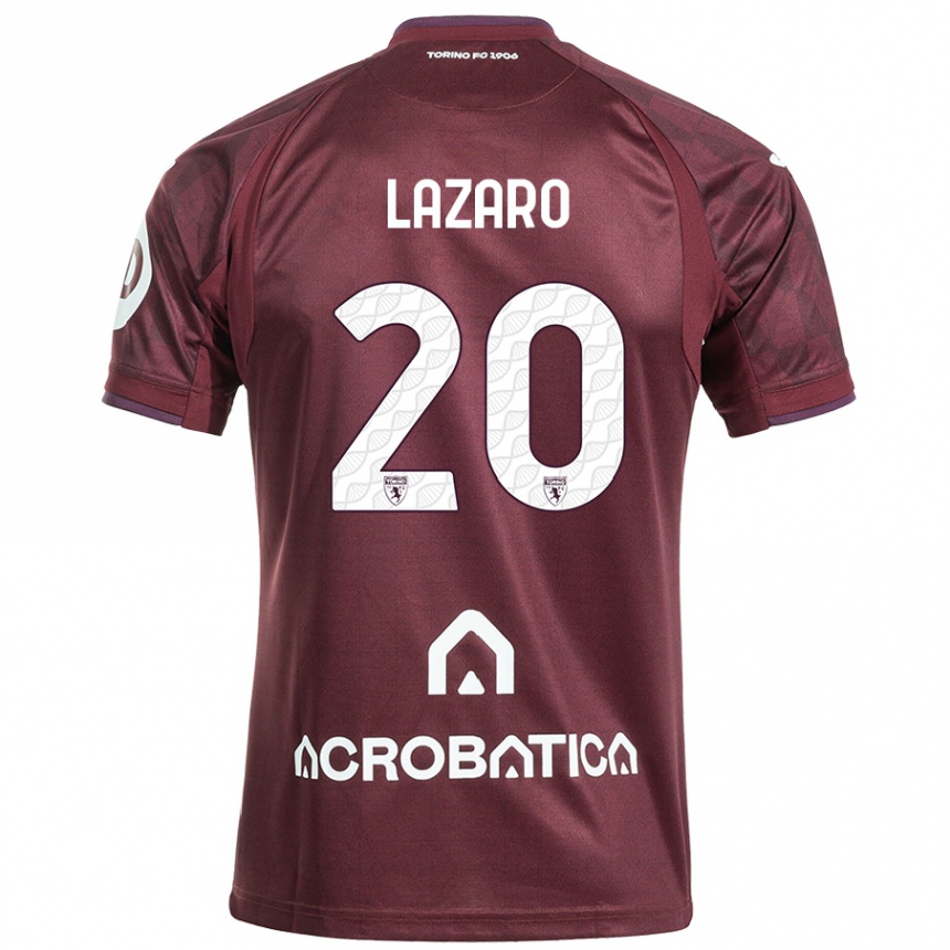 Kids Football Valentino Lazaro #20 Maroon White Home Jersey 2024/25 T-Shirt Nz