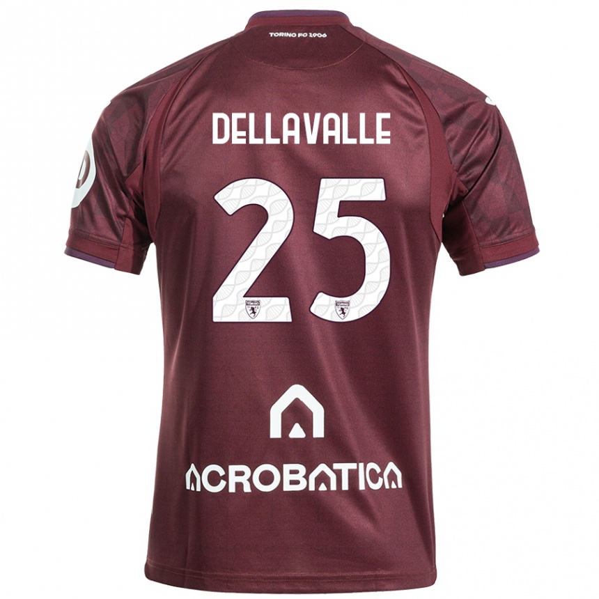 Kids Football Alessandro Dellavalle #25 Maroon White Home Jersey 2024/25 T-Shirt Nz