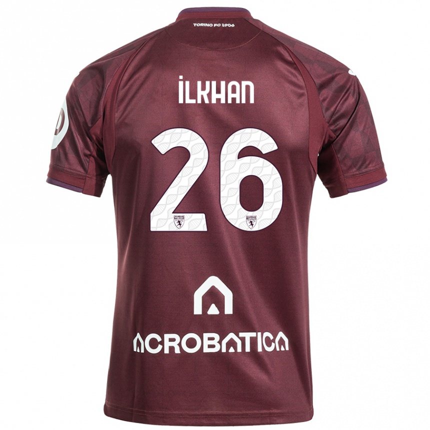 Kids Football Emirhan İlkhan #26 Maroon White Home Jersey 2024/25 T-Shirt Nz