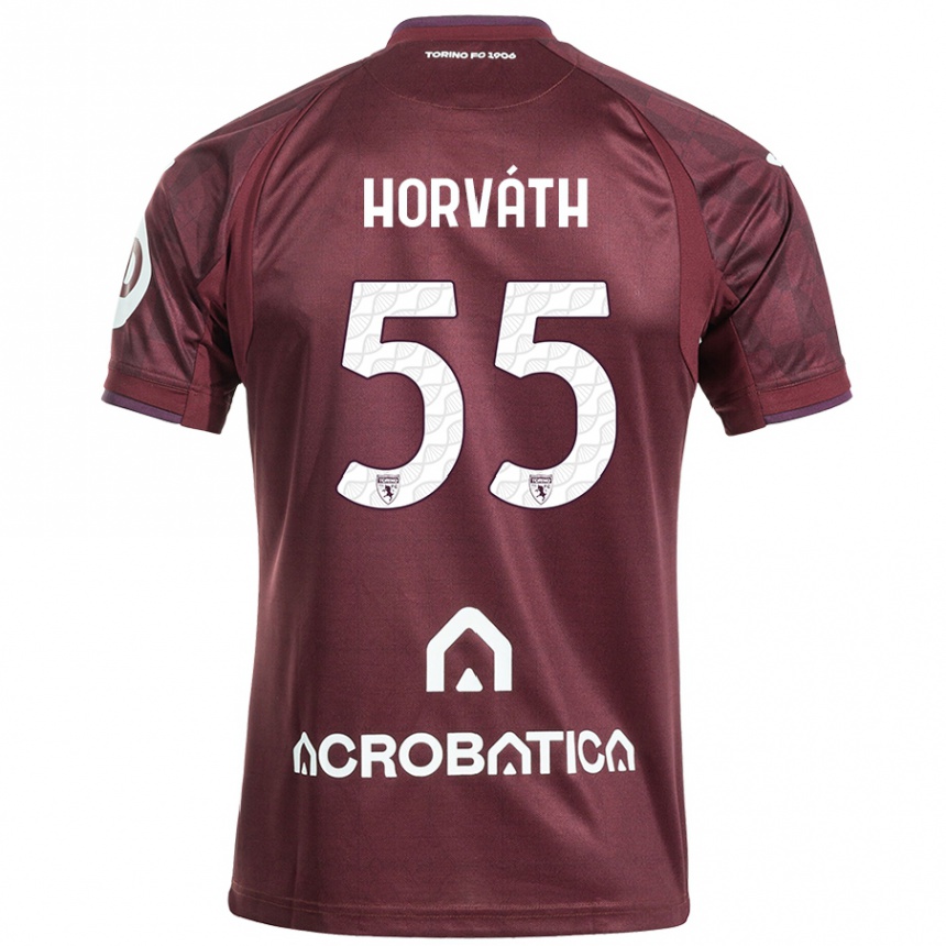 Kids Football Krisztofer Horváth #55 Maroon White Home Jersey 2024/25 T-Shirt Nz