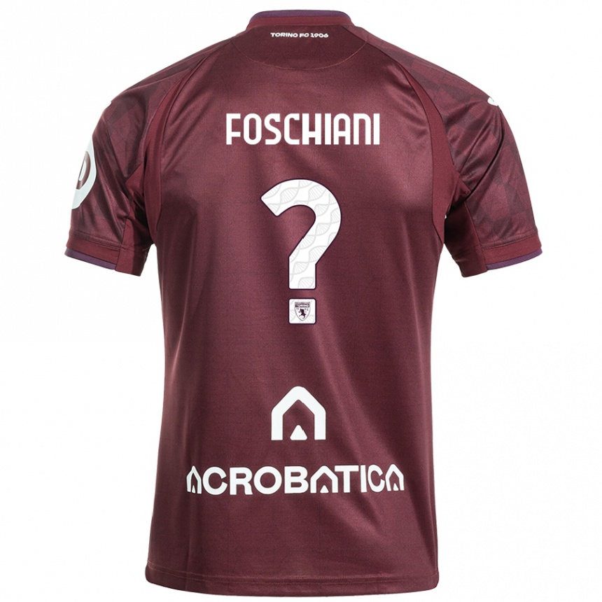 Kids Football Francesco Foschiani #0 Maroon White Home Jersey 2024/25 T-Shirt Nz