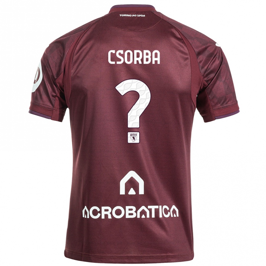 Kids Football Noel Csorba #0 Maroon White Home Jersey 2024/25 T-Shirt Nz