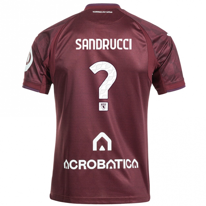 Kids Football Romeo Sandrucci #0 Maroon White Home Jersey 2024/25 T-Shirt Nz