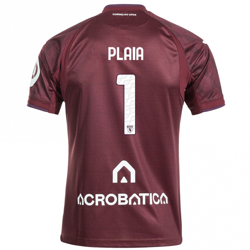 Kids Football Francesco Plaia #1 Maroon White Home Jersey 2024/25 T-Shirt Nz