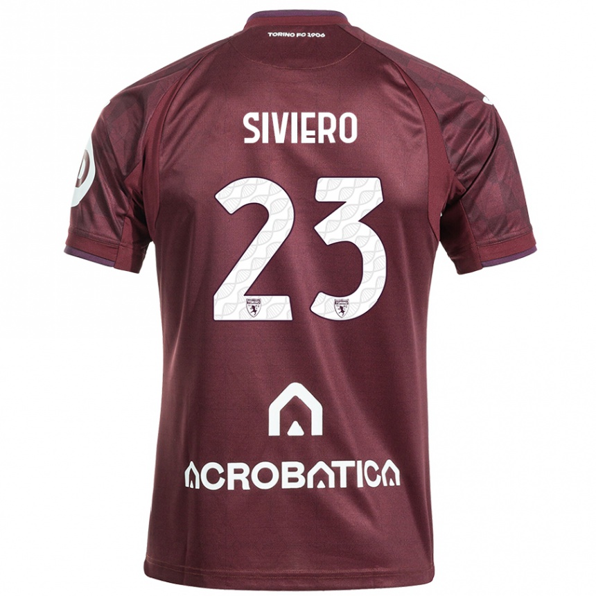 Kids Football Lapo Siviero #23 Maroon White Home Jersey 2024/25 T-Shirt Nz