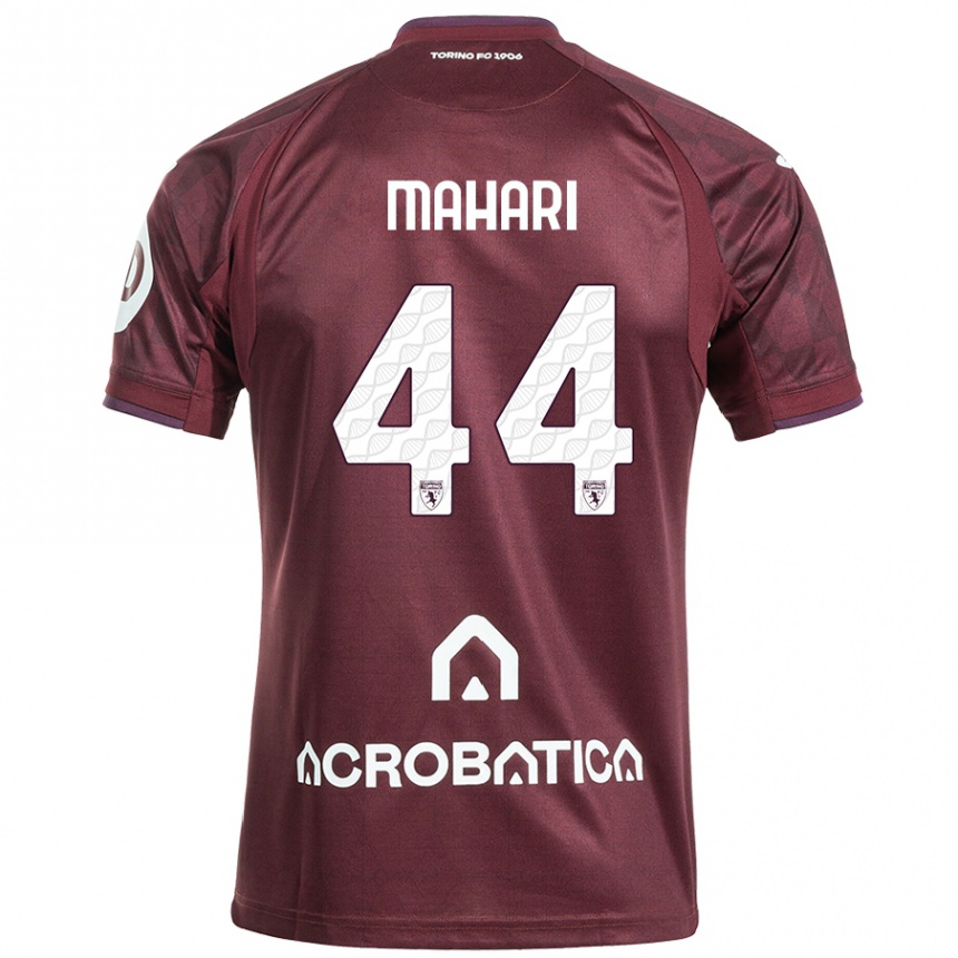 Kids Football Efdon Mahari #44 Maroon White Home Jersey 2024/25 T-Shirt Nz