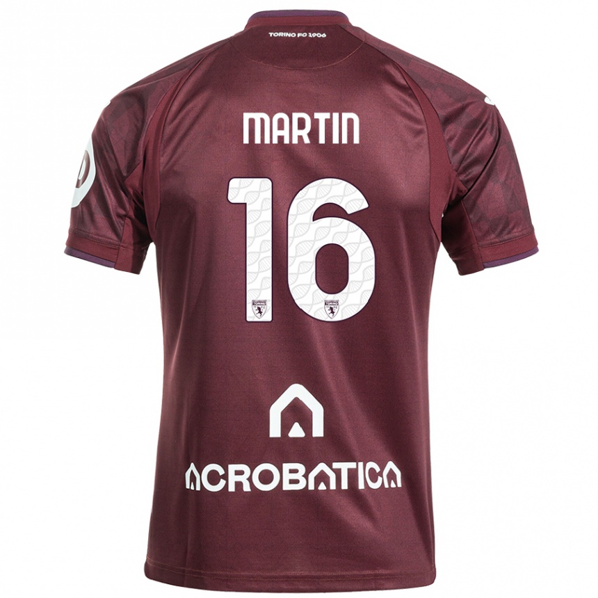 Kids Football Francesca Martin #16 Maroon White Home Jersey 2024/25 T-Shirt Nz