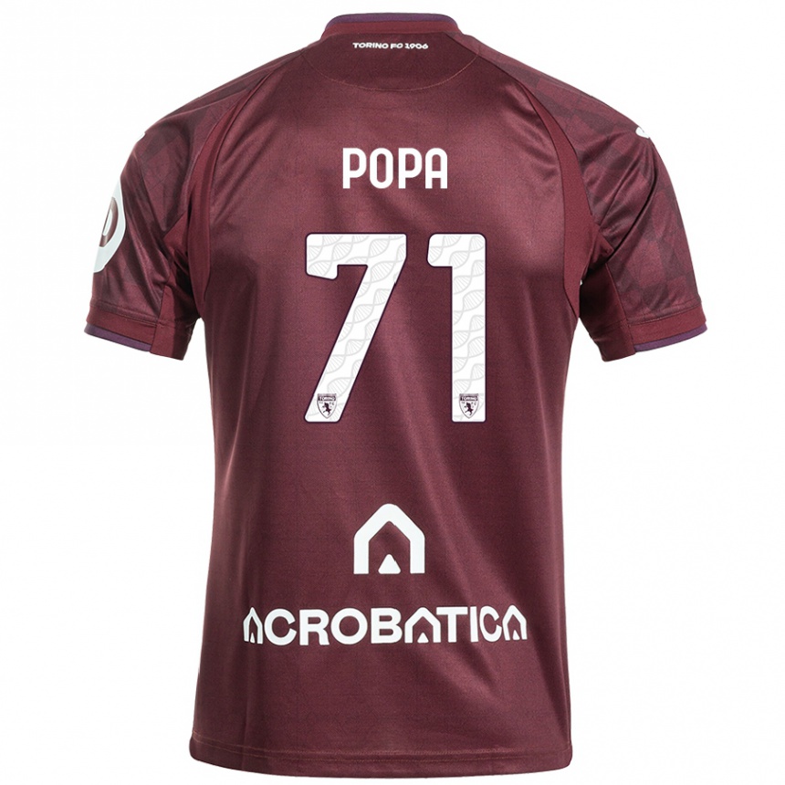 Kids Football Mihai Popa #71 Maroon White Home Jersey 2024/25 T-Shirt Nz