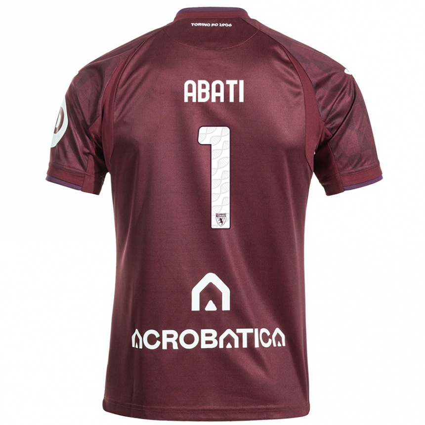 Kids Football Lorenzo Abati #1 Maroon White Home Jersey 2024/25 T-Shirt Nz