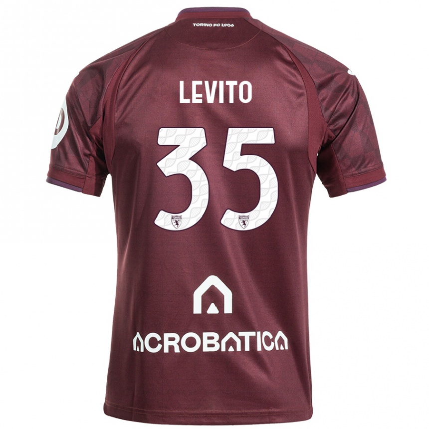 Kids Football Isabeau Levito #35 Maroon White Home Jersey 2024/25 T-Shirt Nz