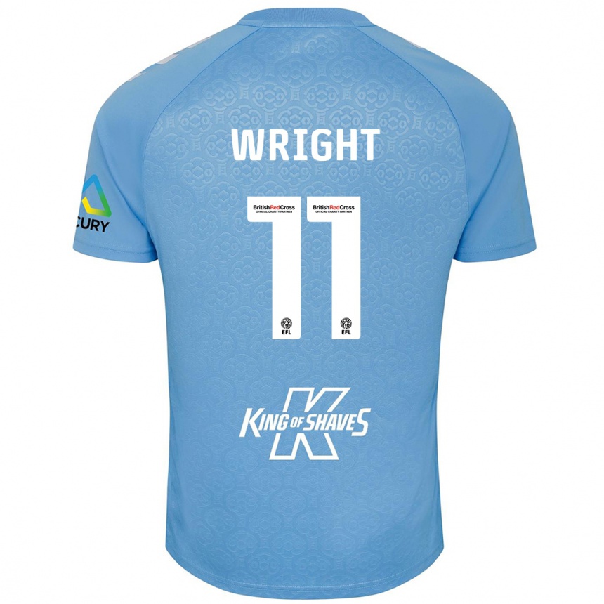 Kids Football Haji Wright #11 Blue White Home Jersey 2024/25 T-Shirt Nz