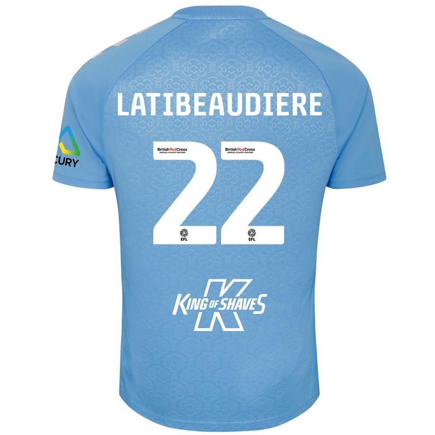 Kids Football Joel Latibeaudiere #22 Blue White Home Jersey 2024/25 T-Shirt Nz