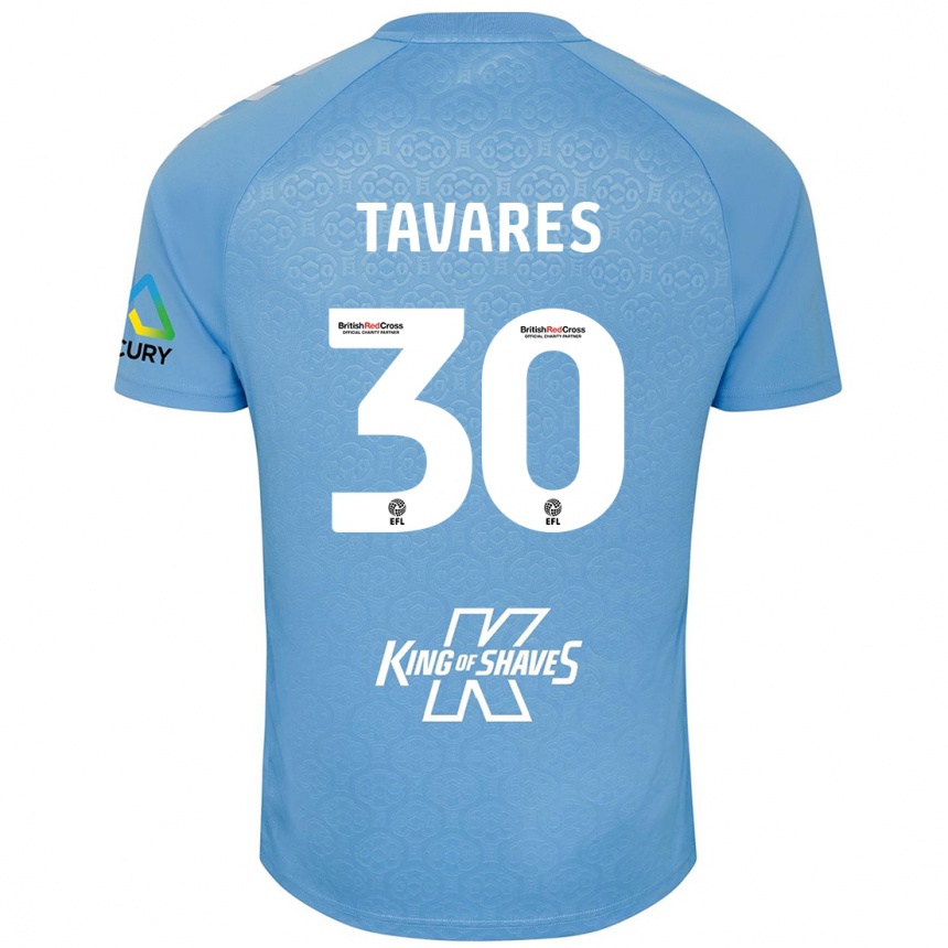 Kids Football Fábio Tavares #30 Blue White Home Jersey 2024/25 T-Shirt Nz