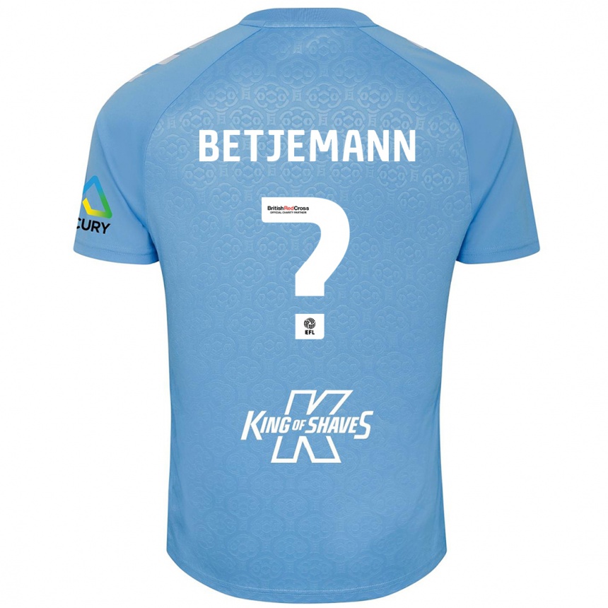 Kids Football Elliot Betjemann #0 Blue White Home Jersey 2024/25 T-Shirt Nz