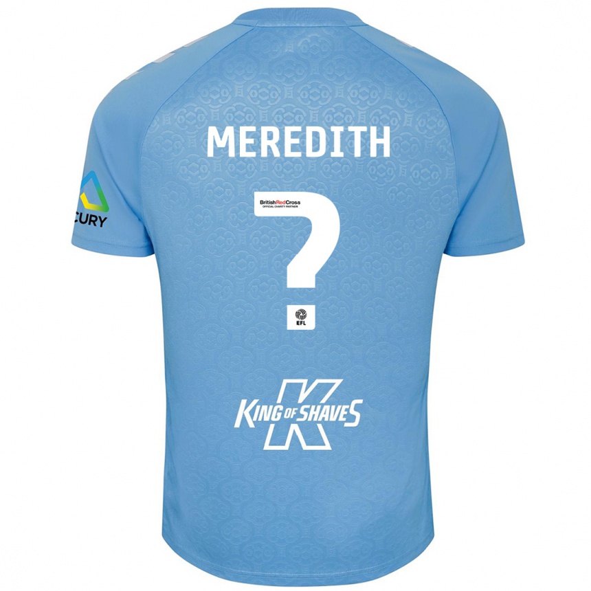 Kids Football Eliot Meredith #0 Blue White Home Jersey 2024/25 T-Shirt Nz