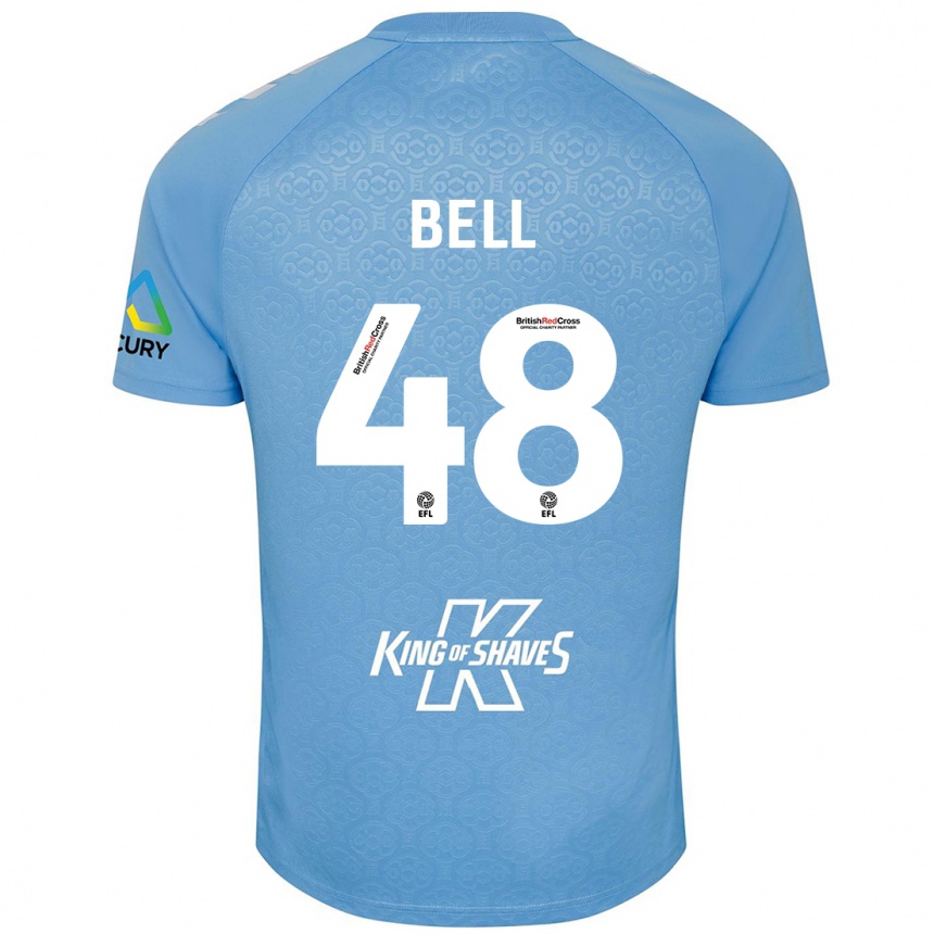 Kids Football Luke Bell #48 Blue White Home Jersey 2024/25 T-Shirt Nz