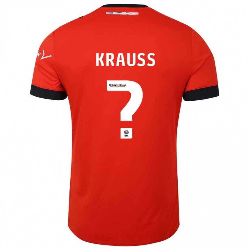 Kids Football Tom Krauß #0 Orange Black Home Jersey 2024/25 T-Shirt Nz