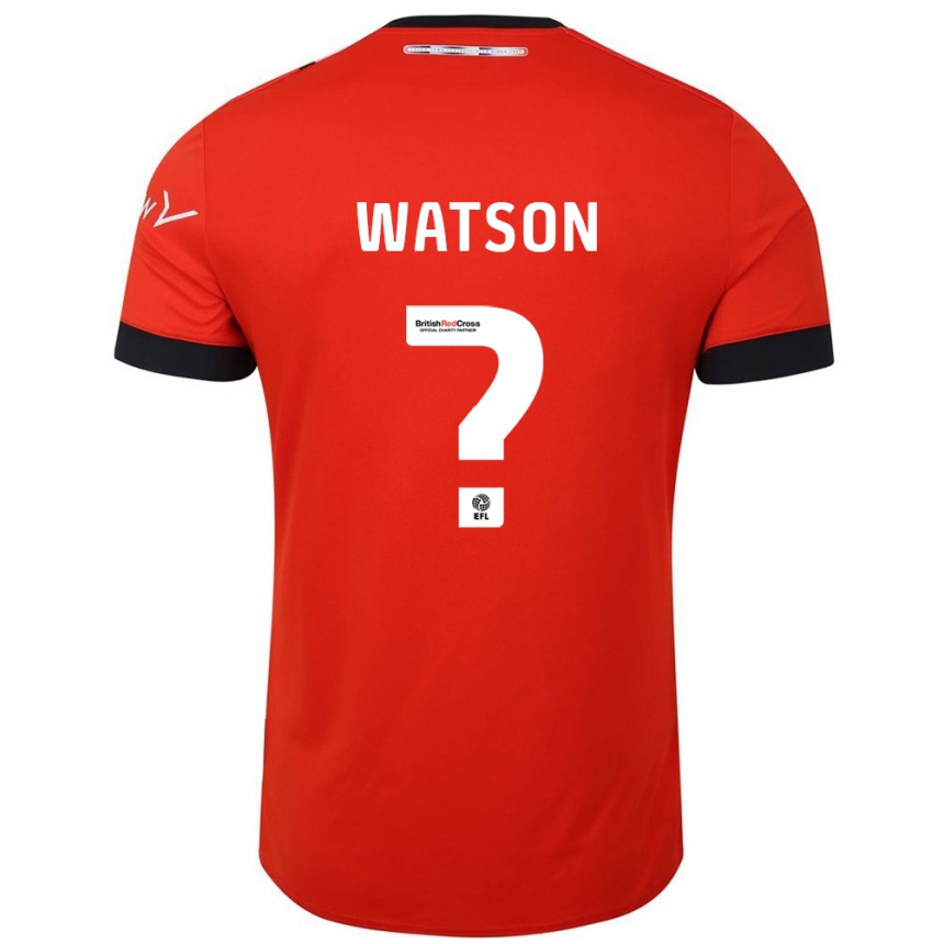 Kids Football Louie Watson #0 Orange Black Home Jersey 2024/25 T-Shirt Nz