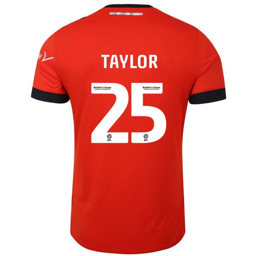 Kids Football Joe Taylor #25 Orange Black Home Jersey 2024/25 T-Shirt Nz